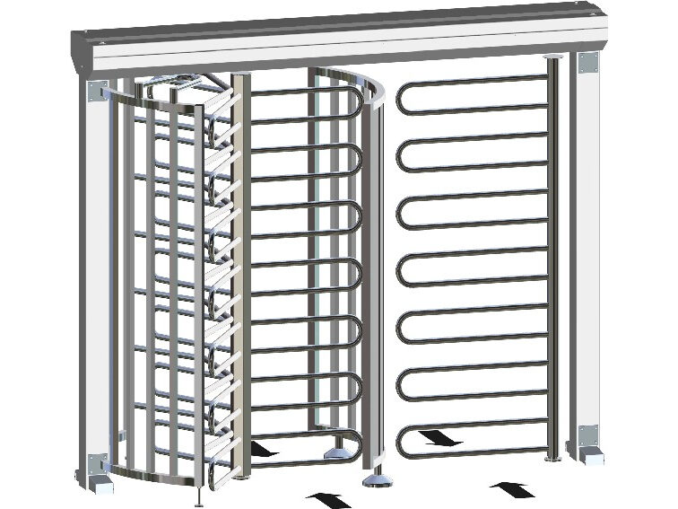 Rendering of full height turnstile with DDA access gate