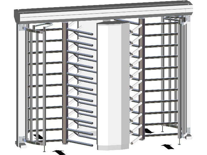 Rendering of full height double turnstiles