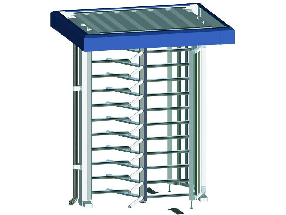 Rendering of full height turnstile with canopy