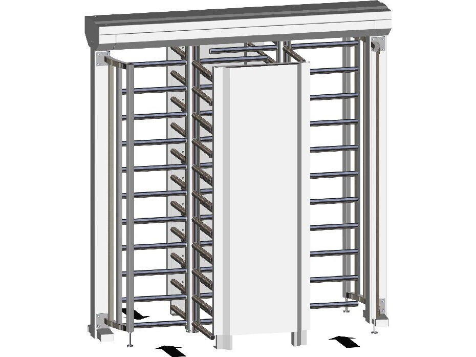 Rendering of full height double turnstiles